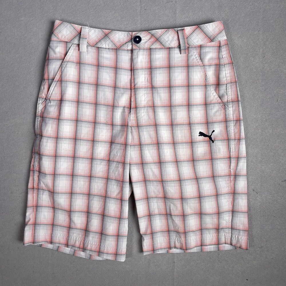 Puma Golf Short‎ Men Check Plaid 31W Athleisure